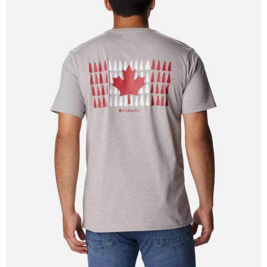 Columbia Sale Grey Hthr/CAN Timberline Flag Men's Rockaway River Country T-Shirt Tall Columbia Sale