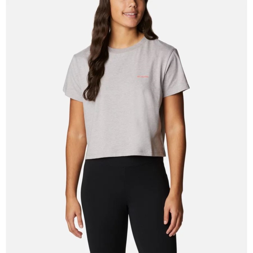 Columbia Sale Grey Hthr/CSC Branded Gradient Columbia Sale Women's North Cascades Graphic Cropped T-Shirt