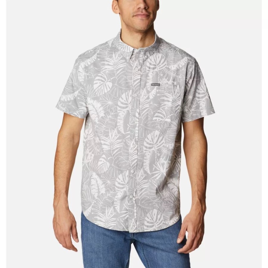 Columbia Sale Grey King Palms Columbia Sale Men's Rapid Rivers Printed Short Sleeve Shirt