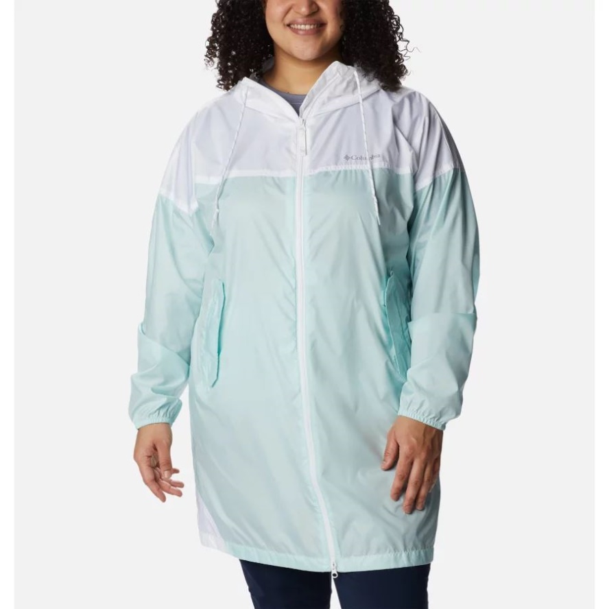 Columbia Sale Icy Morn/White Women's Flash Challenger Long Windbreaker Plus Size
