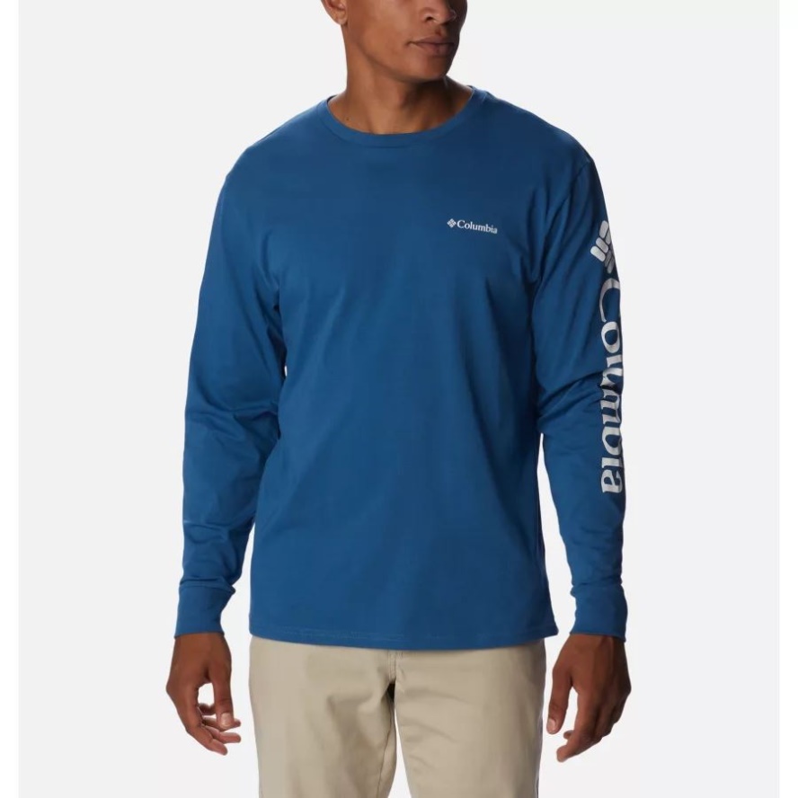 Columbia Sale Impulse Blue Men's North Cascades Long Sleeve Tee Shirt