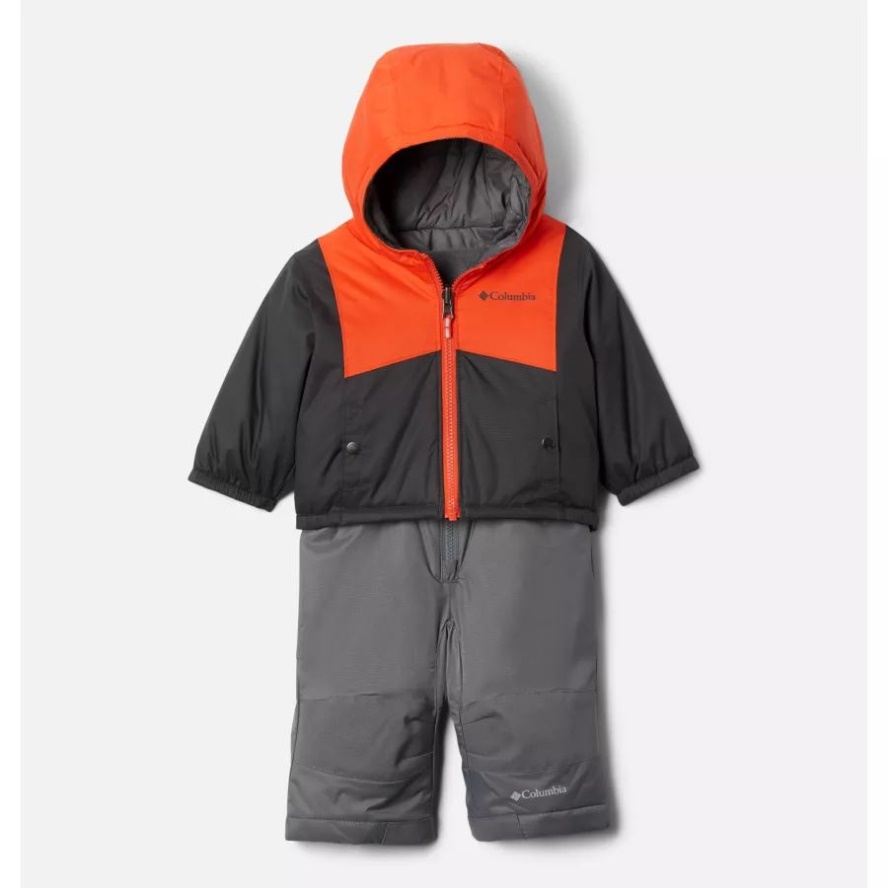 Columbia Sale Infant Double Flake Snow Set Shark/Red Quartz