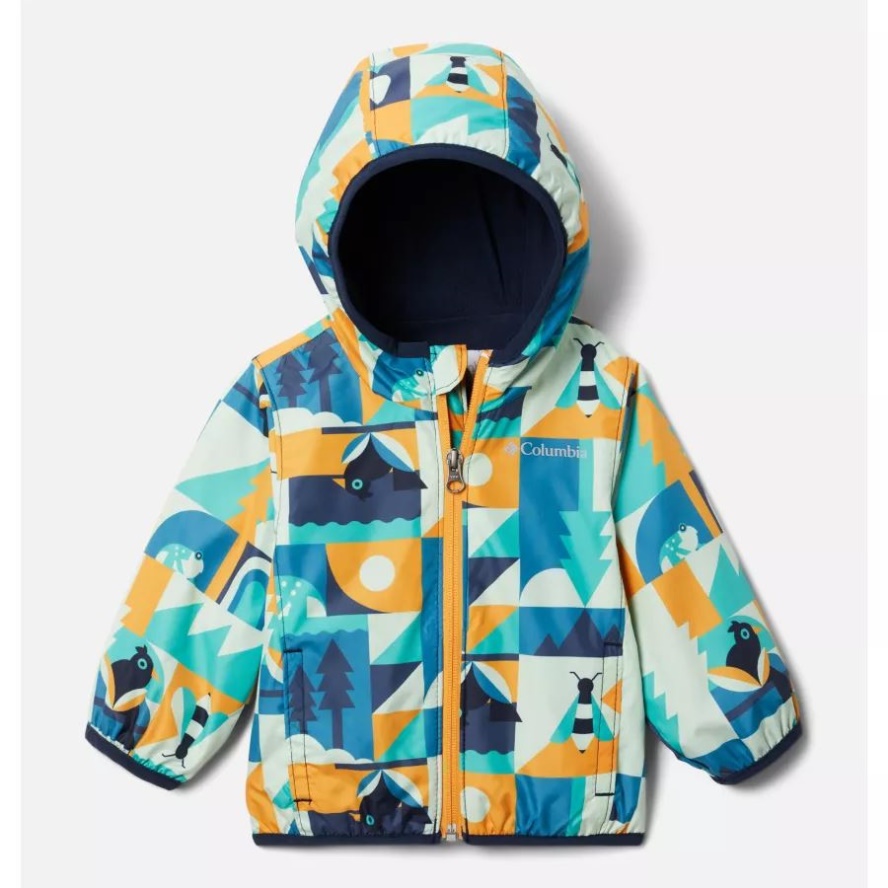 Columbia Sale Infant Mini Pixel Grabber II Wind Jacket Deep Marine Summer Escape
