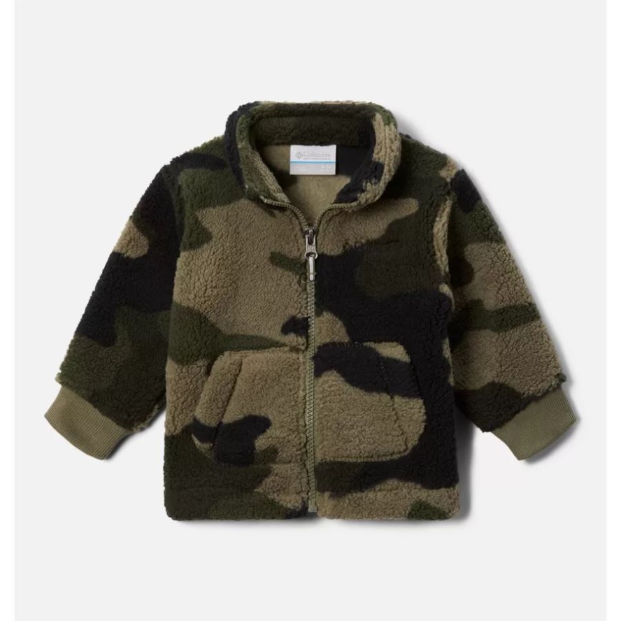 Columbia Sale Infant Rugged Ridge II Full Zip Sherpa Fleece Jacket Stone Green Mod Camo