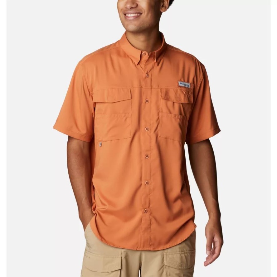 Columbia Sale Island Orange Men's PFG Blood and Guts IV Woven Short Sleeve Shirt