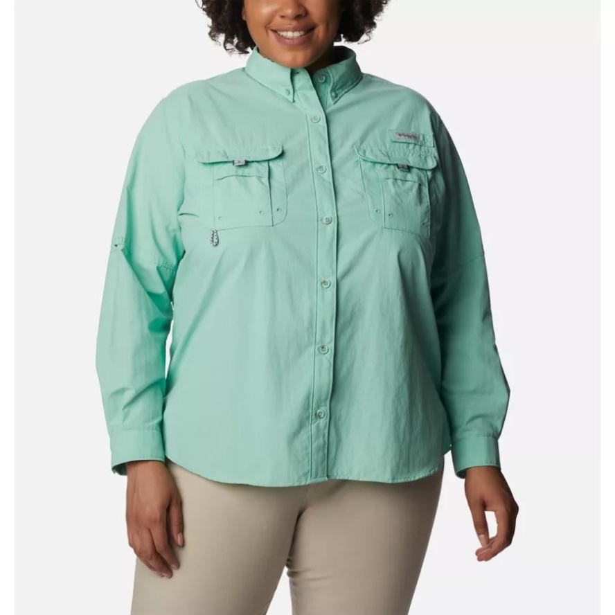 Columbia Sale Kelp Women's PFG Bahama Long Sleeve Plus Size