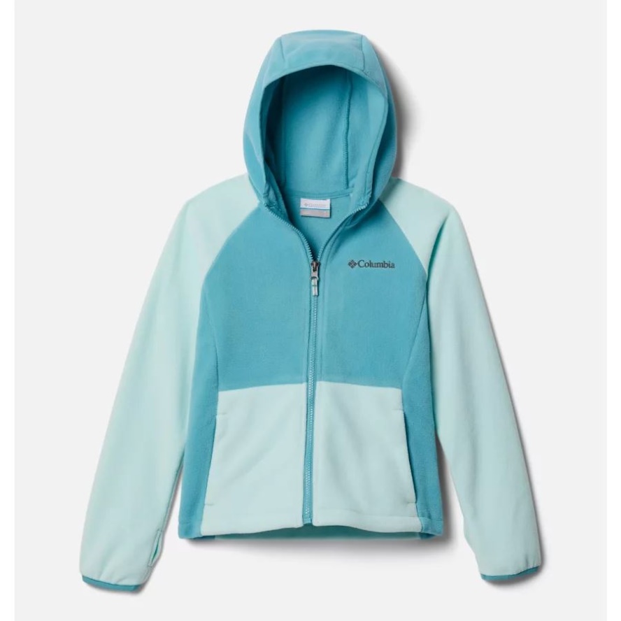 Columbia Sale Kids' Fast Trek II Full-Zip Fleece Hoodie Sea Wave/Icy Morn