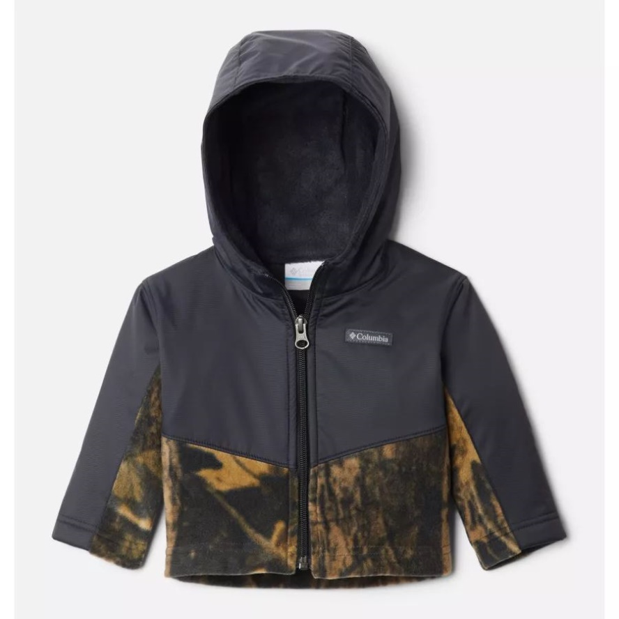 Columbia Sale Kids' Infant Steens Mountain Overlay Hooded Jacket Timberwolf Print/Black