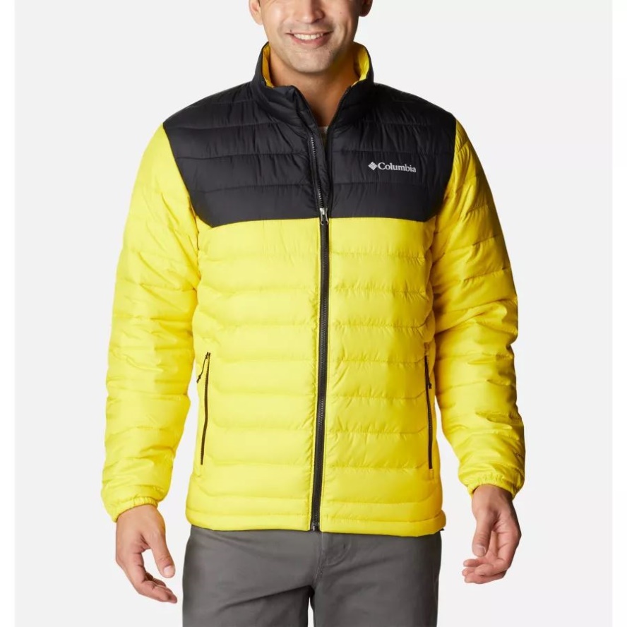 Columbia Sale Laser Lemon/Black Men's Powder Lite Insulated Jacket