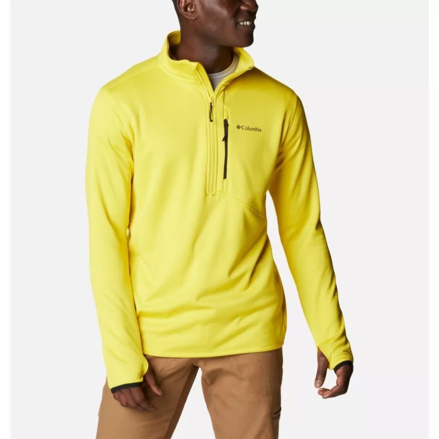 Columbia Sale Laser Lemon Heather Men's Park View Fleece Half Zip Pullover