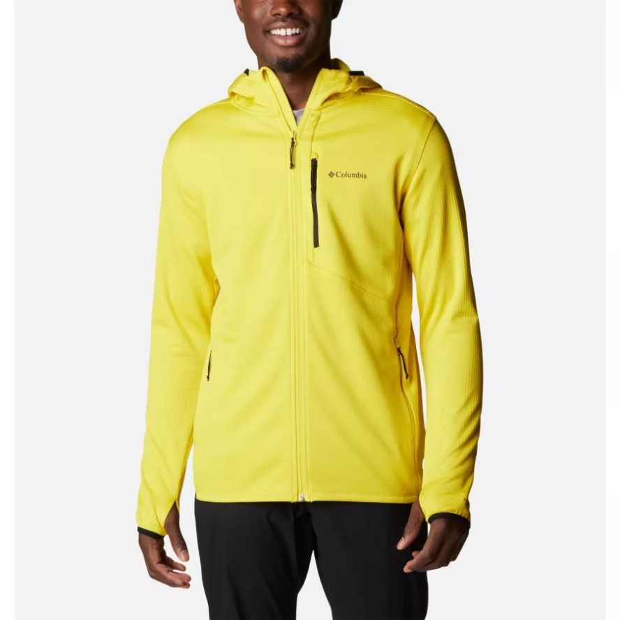Columbia Sale Laser Lemon Heather Men's Park View Full Zip Fleece Hoodie Extended Size