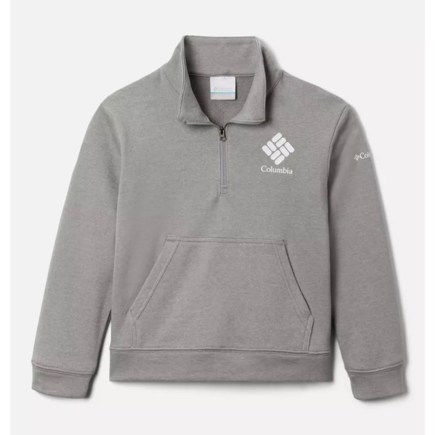 Columbia Sale Light Grey Heather Girls' Columbia Sale Trek French Terry Half Zip Pullover