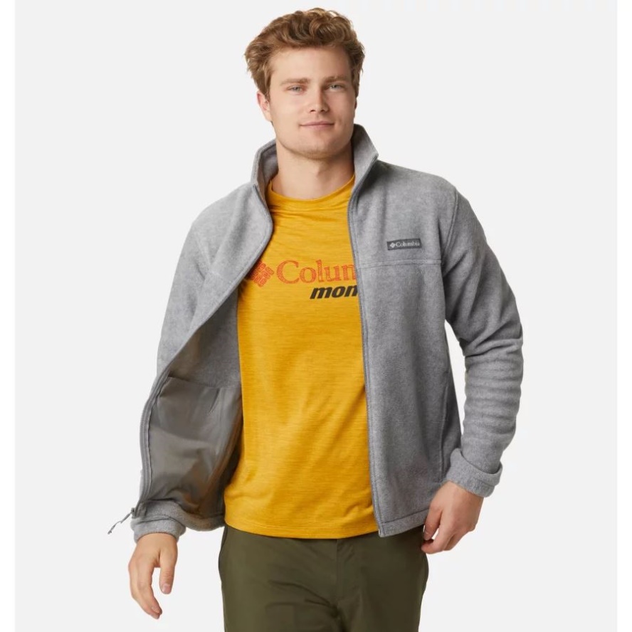 Columbia Sale Light Grey Heather Men's Steens Mountain 2.0 Full Zip Fleece Jacket