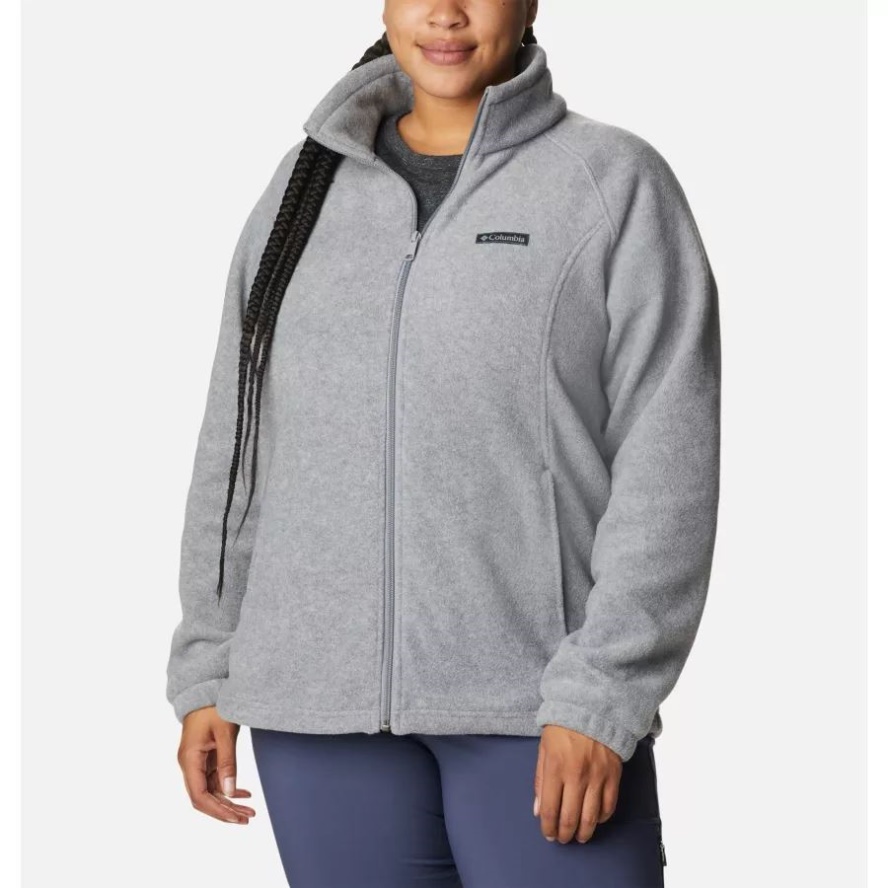 Columbia Sale Light Grey Heather Women's Benton Springs Full Zip Plus Size