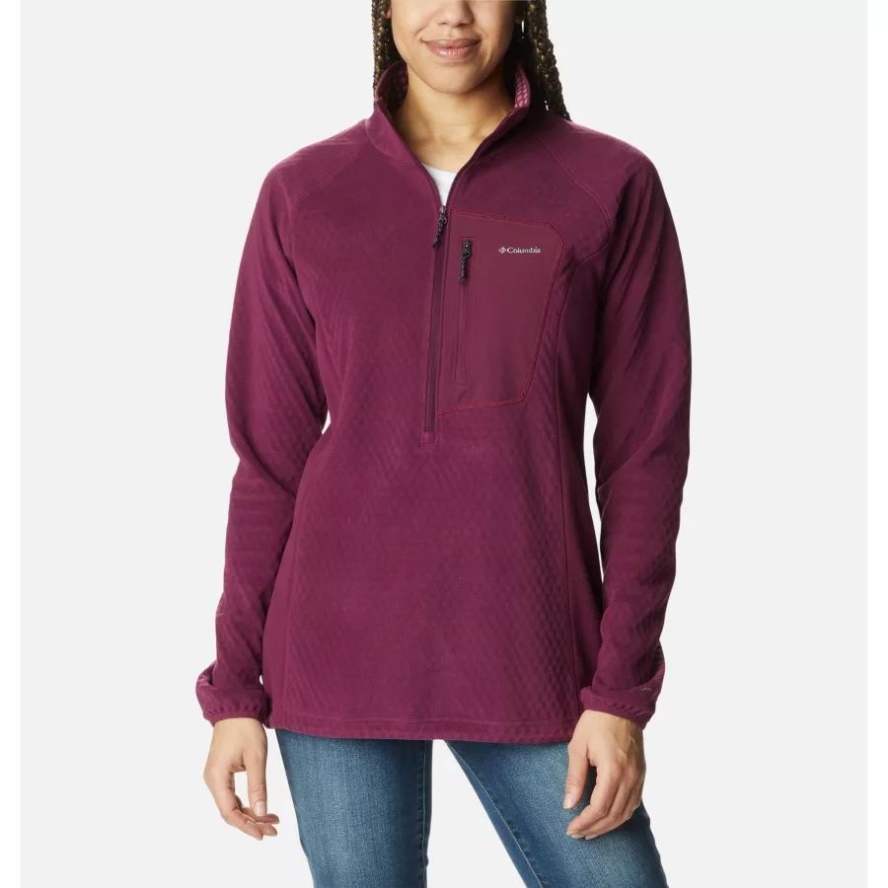 Columbia Sale Marionberry/Aura Women's Outdoor Tracks Half Zip Fleece Pullover