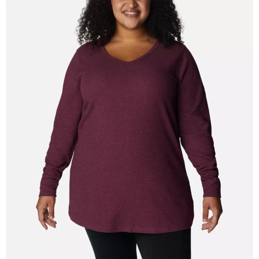 Columbia Sale Marionberry Heather Women's Pine Peak Long Sleeve Thermal Tunic Plus Size