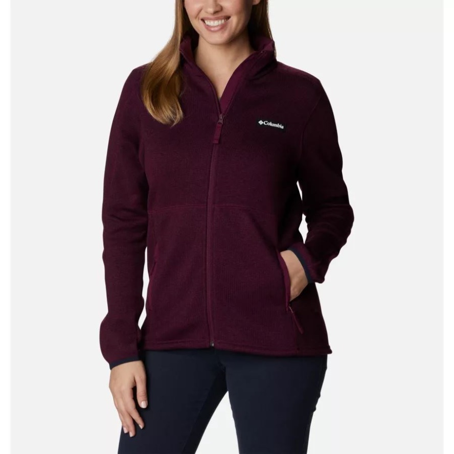 Columbia Sale Marionberry Heather Women's Sweater Weather Full Zip Jacket