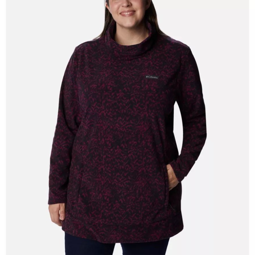 Columbia Sale Marionberry Terrain Print Women's Ali Peak Fleece Tunic Plus Size