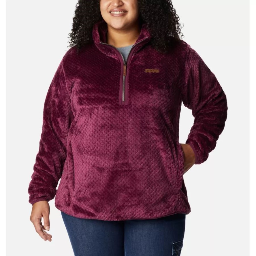Columbia Sale Marionberry Women's Fire Side Quarter Zip Sherpa Fleece Plus Size