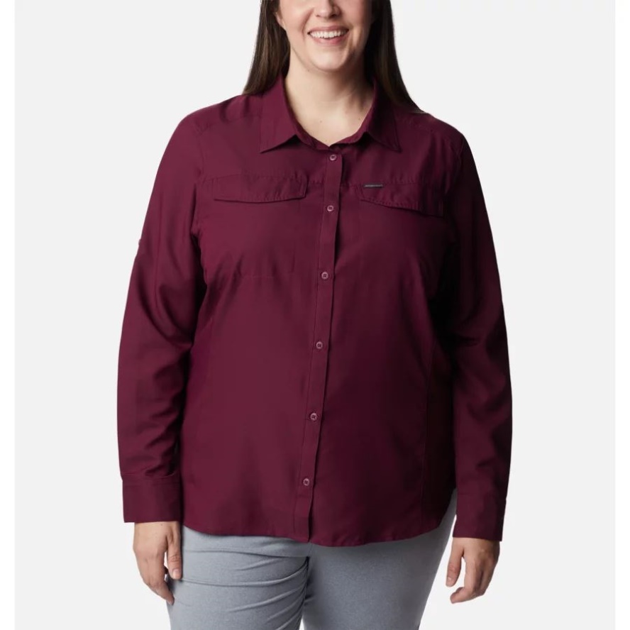 Columbia Sale Marionberry Women's Silver Ridge Lite Long Sleeve Shirt Plus Size