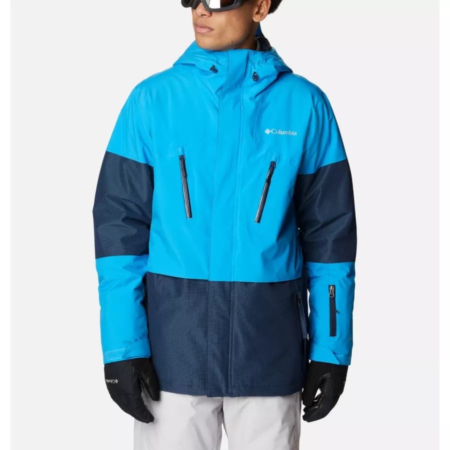 Columbia Sale Men's Aerial Ascender Omni-Heat Infinity Insulated Jacket Coll Navy Ripstop/Compass Blue