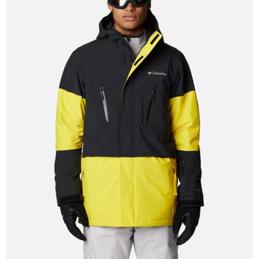 Columbia Sale Men's Aerial Ascender Waterproof Ski Jacket Laser Lemon/Black