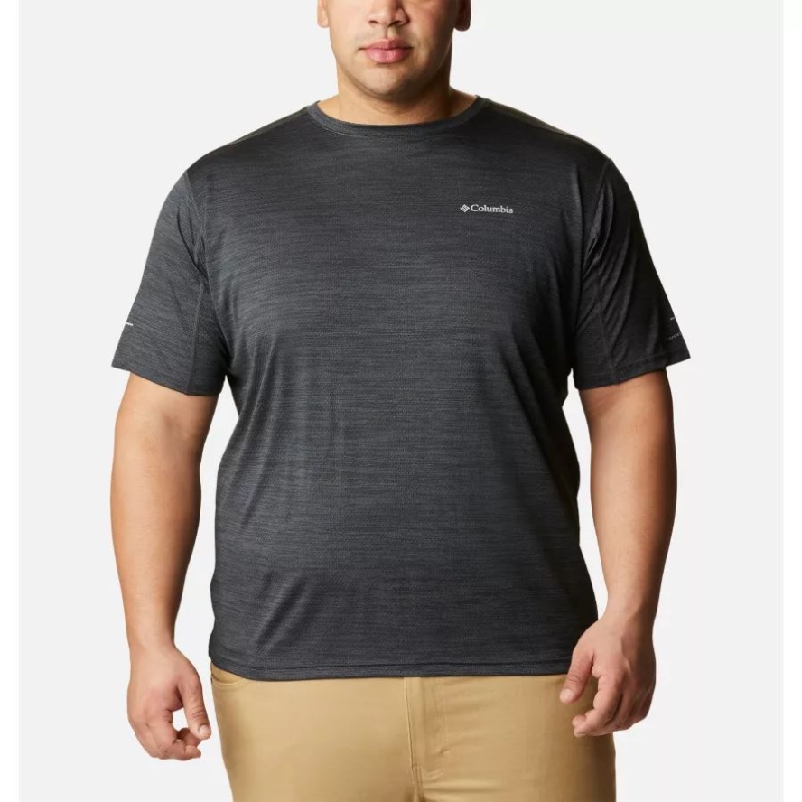 Columbia Sale Men's Alpine Chill Zero Short Sleeve Crew Shirt Big Black Heather