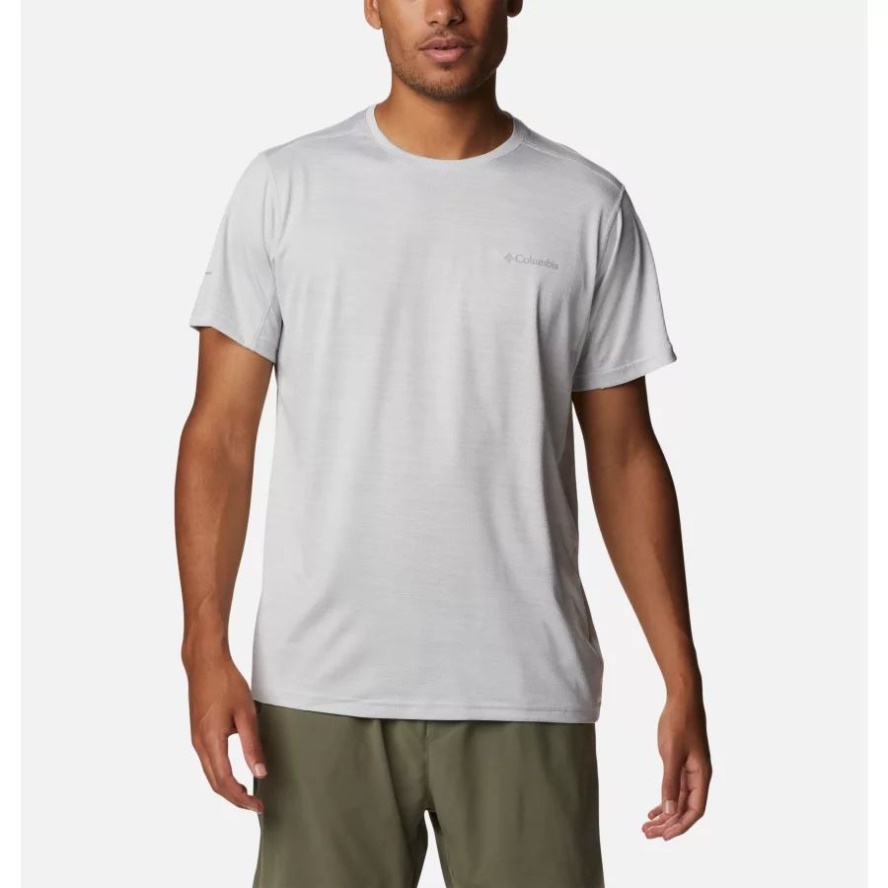 Columbia Sale Men's Alpine Chill Zero Technical T-Shirt White Heather