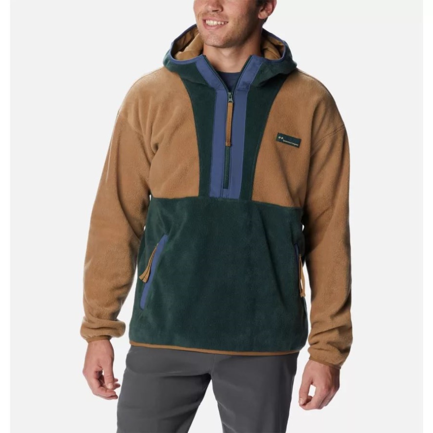 Columbia Sale Men's Back Bowl Half Zip Fleece Hoodie Delta/Spruce/Dark Mountain