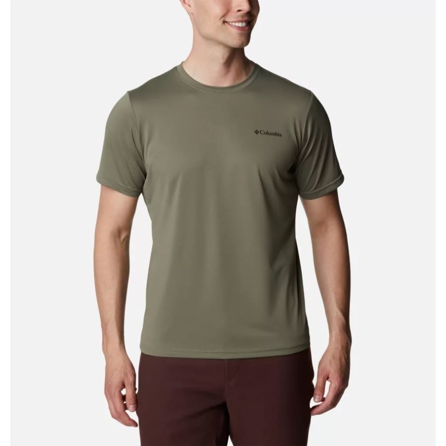 Columbia Sale Men's Columbia Sale Hike Crew Short Sleeve Shirt Stone Green