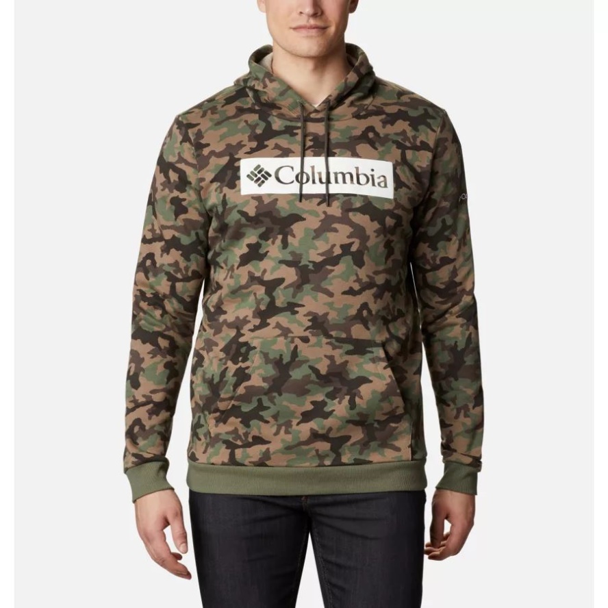 Columbia Sale Men's Columbia Sale Logo Printed Hoodie Cypress Camo