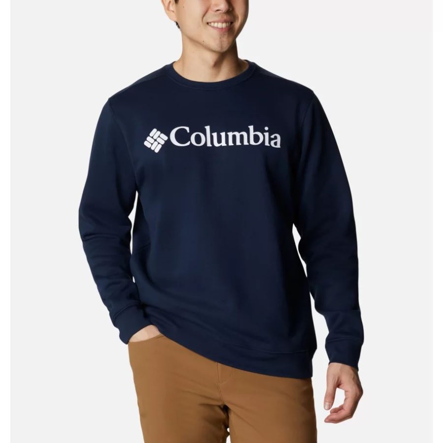 Columbia Sale Men's Columbia Sale Trek Crew Sweatshirt Collegiate Navy/CSC Branded Logo