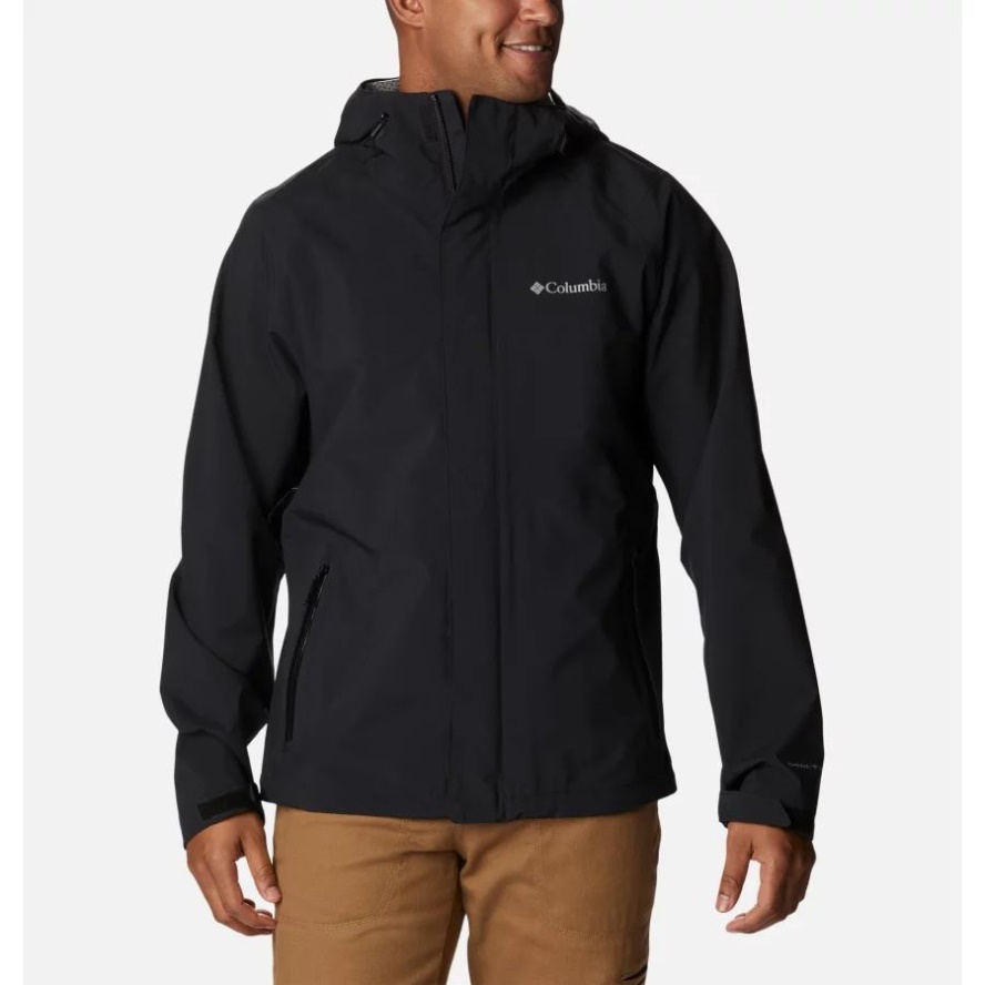 Columbia Sale Men's Earth Explorer Waterproof Shell Jacket Black