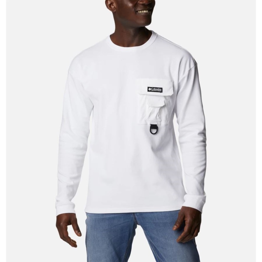 Columbia Sale Men's Field Creek Double Knit Long Sleeve Shirt White
