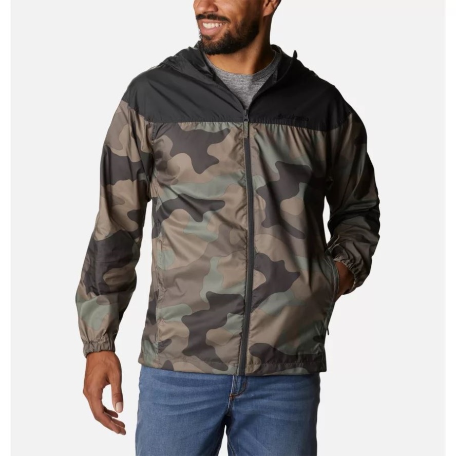 Columbia Sale Men's Flash Challenger Windbreaker Novelty Cypress Mod Camo Print