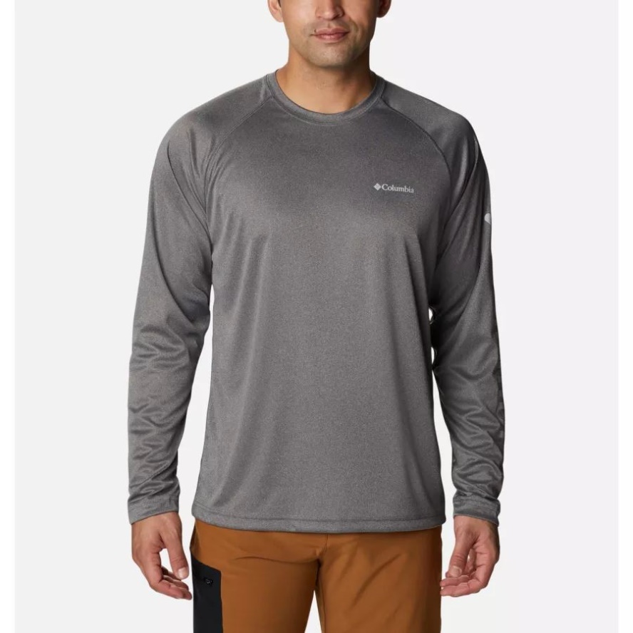 Columbia Sale Men's Fork Stream Heather Long Sleeve Shirt Charcoal Heather