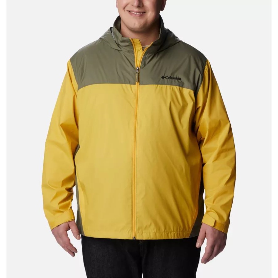 Columbia Sale Men's Glennaker Lake Rain Jacket Big Golden Nugget/Stone Green