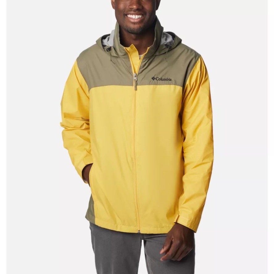 Columbia Sale Men's Glennaker Lake Rain Jacket Golden Nugget/Stone Green
