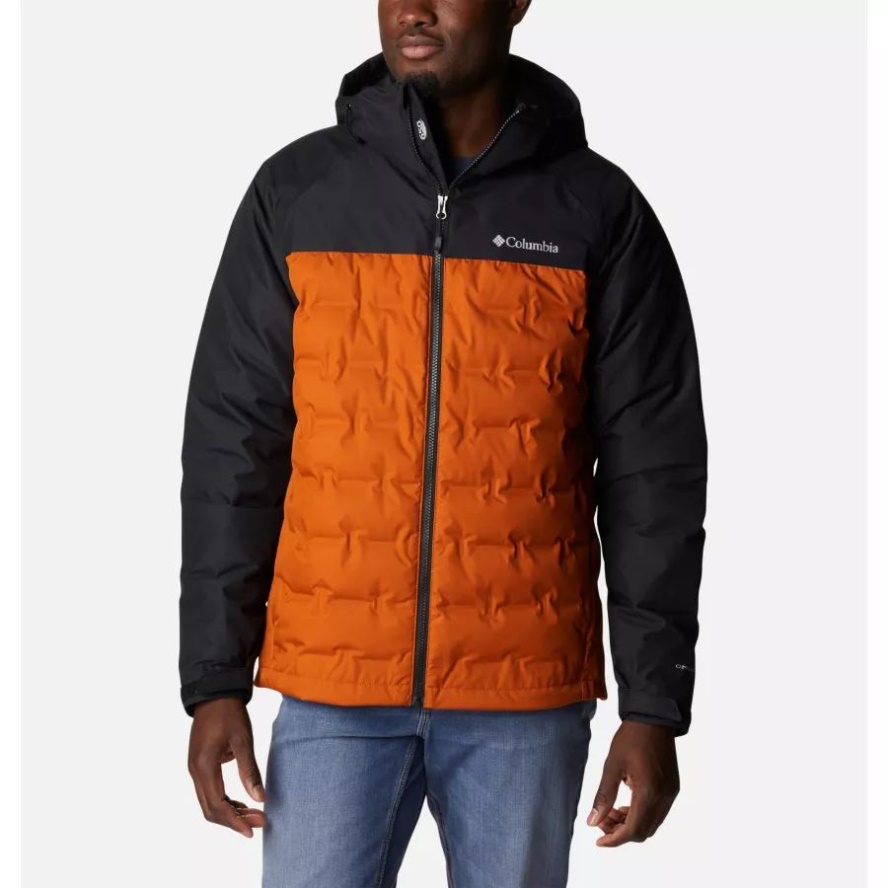 Columbia Sale Men's Grand Trek II Down Hooded Jacket Warm Copper/Black