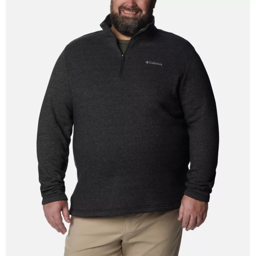 Columbia Sale Men's Great Hart Mountain III Half Zip Big Black Heather