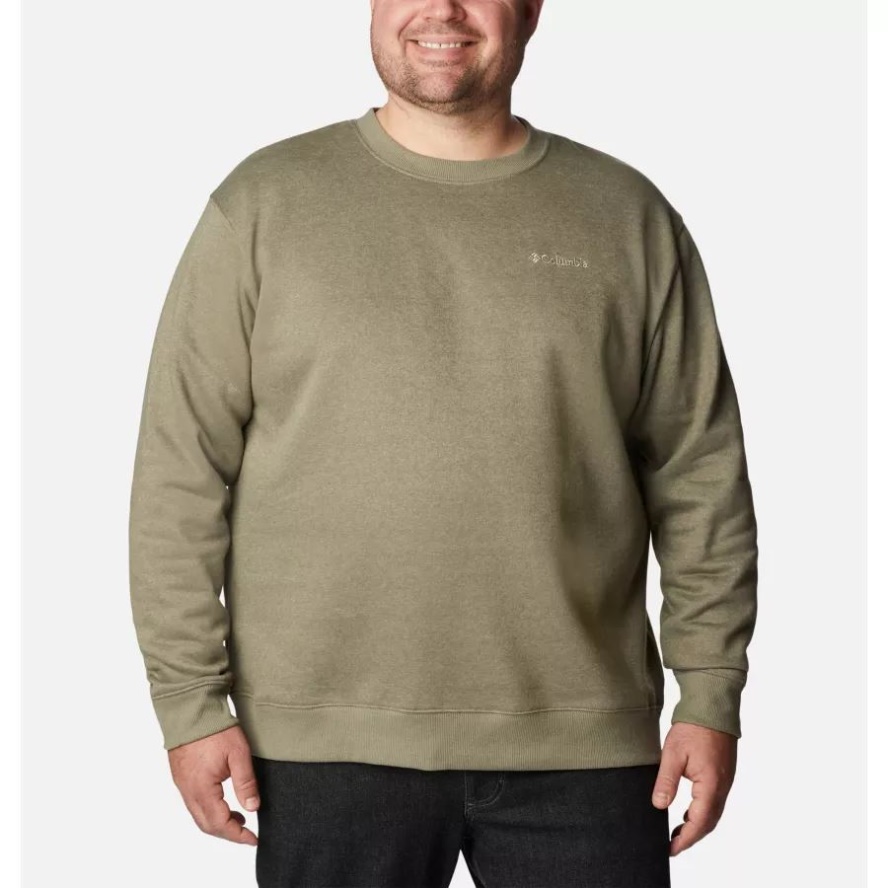 Columbia Sale Men's Hart Mountain II Crew Sweatshirt Big Stone Green Heather