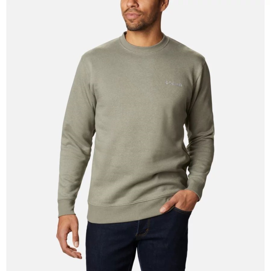 Columbia Sale Men's Hart Mountain II Crew Sweatshirt Stone Green Heather