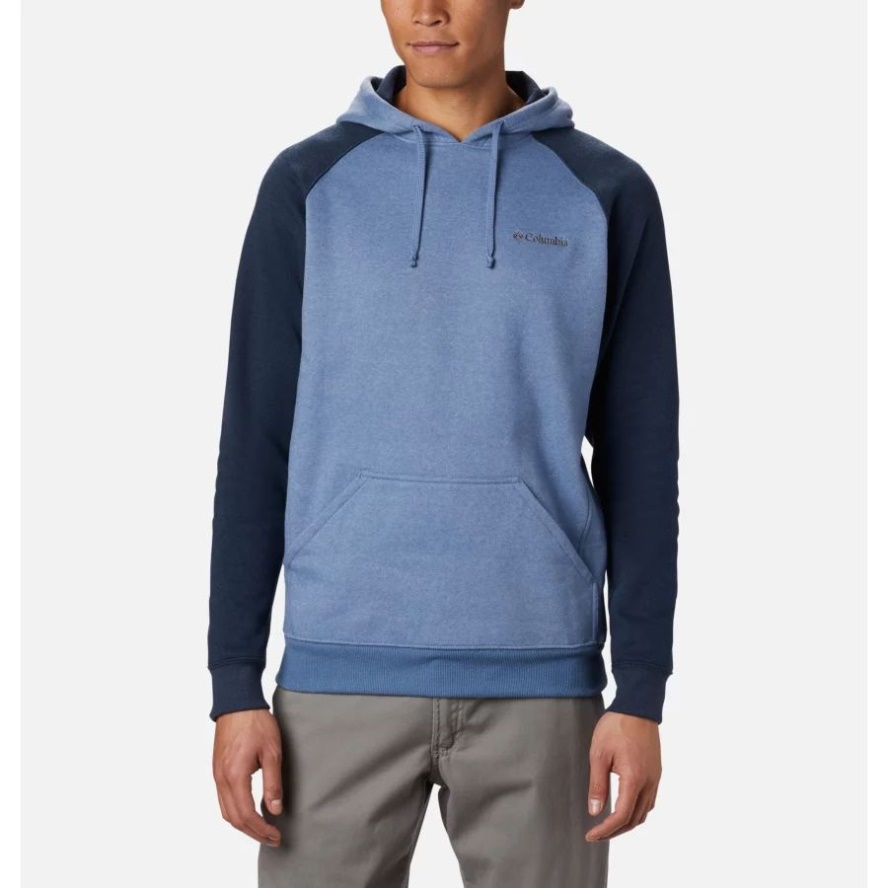 Columbia Sale Men's Hart Mountain II Hoodie Bluestone Heather/Collegiate Navy Hthr