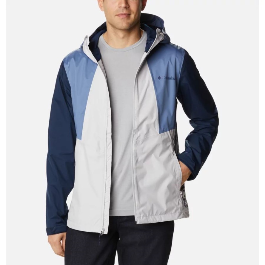 Columbia Sale Men's Inner Limits II Waterproof Jacket Nimbus Grey/Bluestone/Collegiate Navy