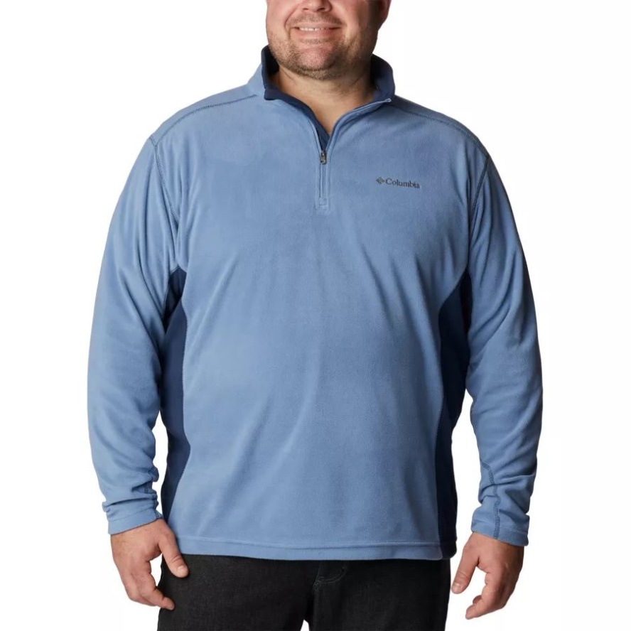 Columbia Sale Men's Klamath Range II Half Zip Fleece Pullover Big Bluestone/Collegiate Navy