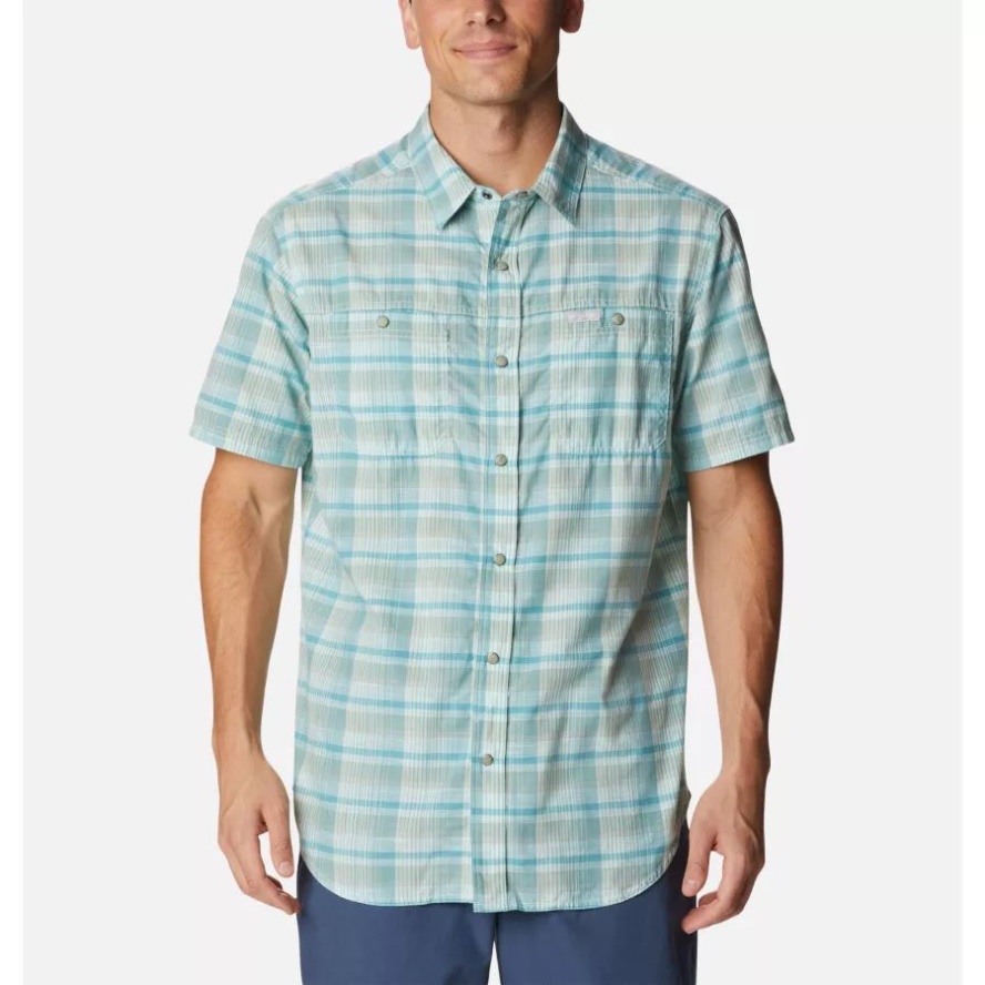 Columbia Sale Men's Leadville Ridge Short Sleeve Shirt Icy Morn Mad Ombre