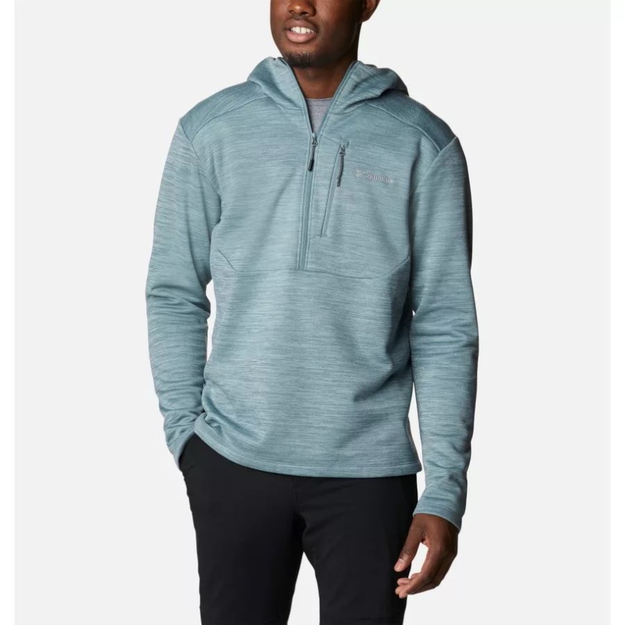 Columbia Sale Men's Maxtrail Logo Hooded Half Zip Fleece Metal Heather