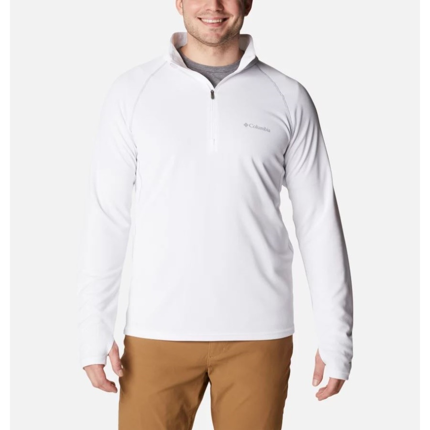 Columbia Sale Men's Narrows Pointe Half Zip Shirt White/Columbia Sale Grey