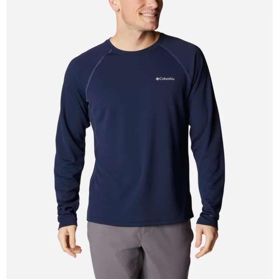 Columbia Sale Men's Narrows Pointe Long Sleeve Shirt Collegiate Navy/Dark Mountain