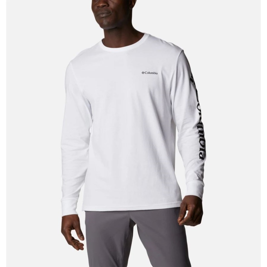 Columbia Sale Men's North Cascades Long Sleeve Tee Shirt White